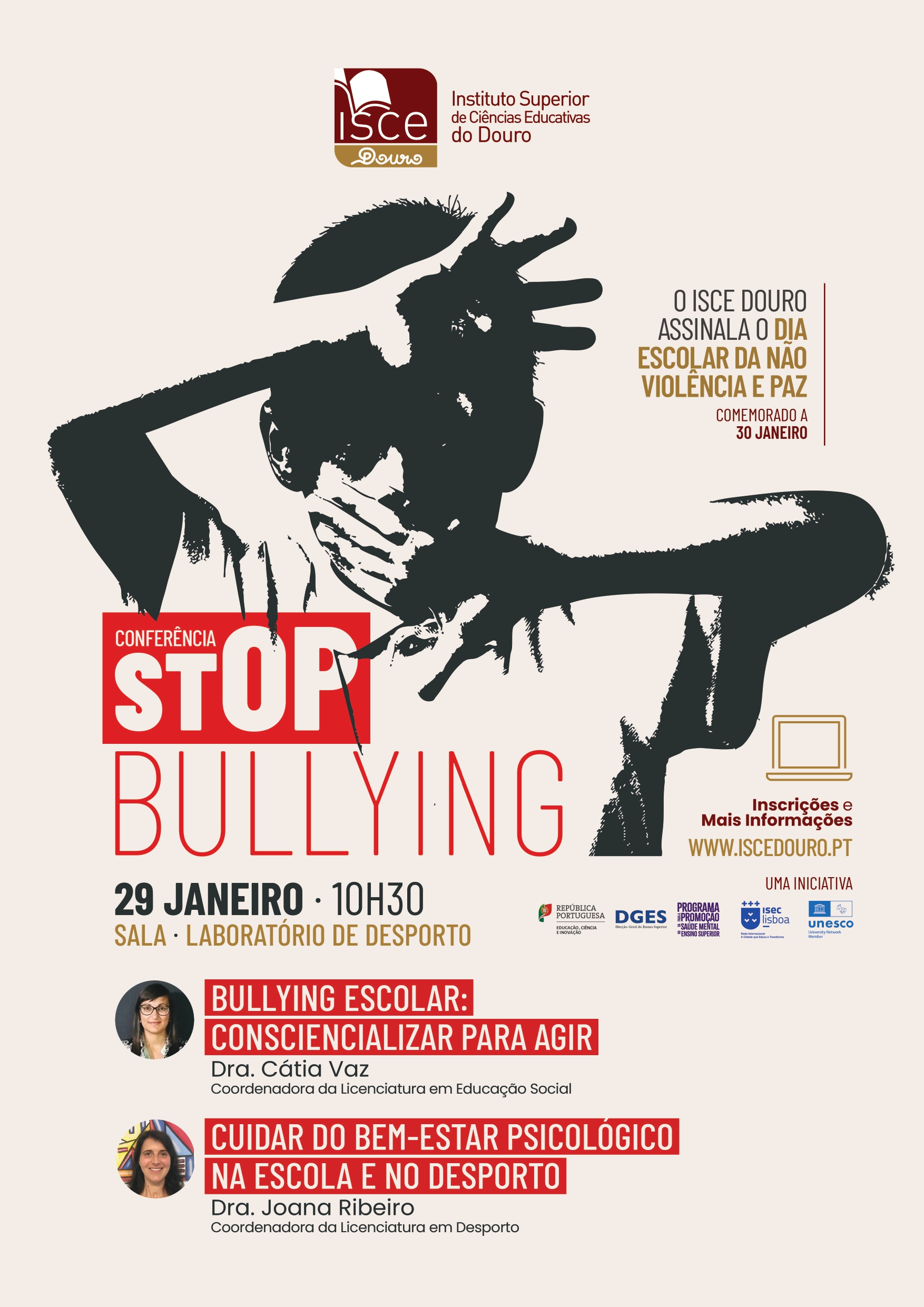 ISCE Douro dinamiza conferência "STOP Bullying" no Dia Escolar da Não Violência e Paz